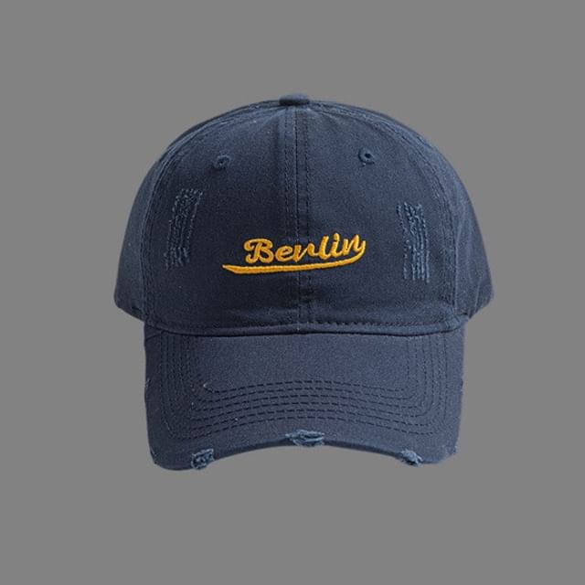 Embroidered Distressed Cap Letter