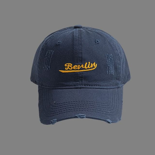Embroidered Distressed Cap Letter