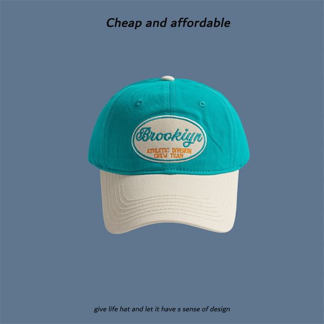 Two-Tone Cap Embroidered Letter
