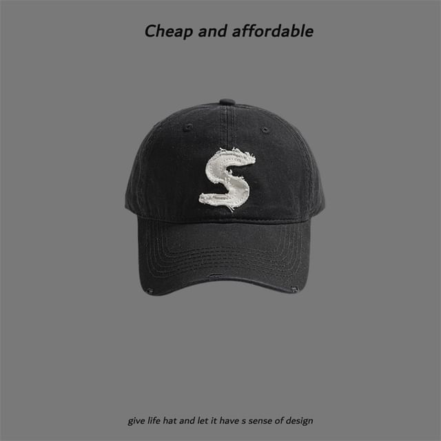 Distressed Cap Applique Letter