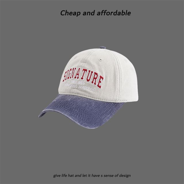 Letter Cap Embroidered Two-Tone