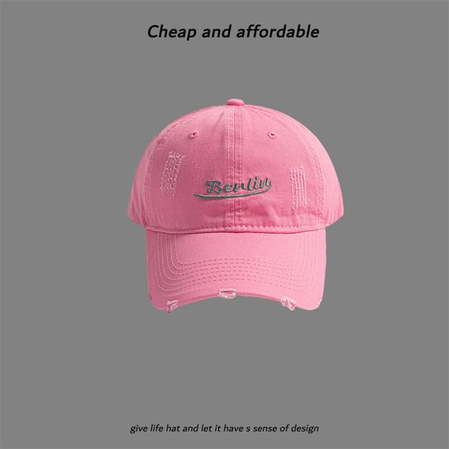 Embroidered Distressed Cap Letter