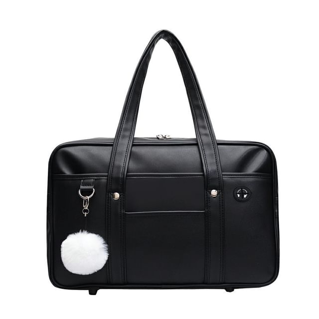 Tote Leather Faux Pocketed Bag