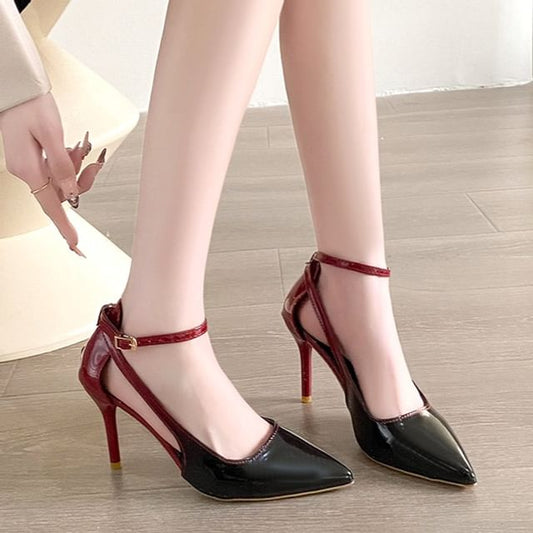 Stiletto Pumps Strap Ankle Heel Gradient D'Orsay