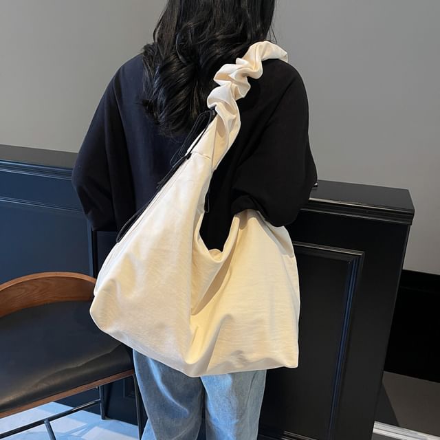 Ruched Plain Tote Bag
