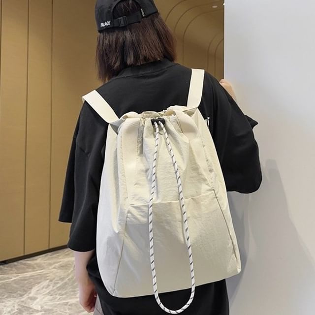 Drawstring Plain Backpack