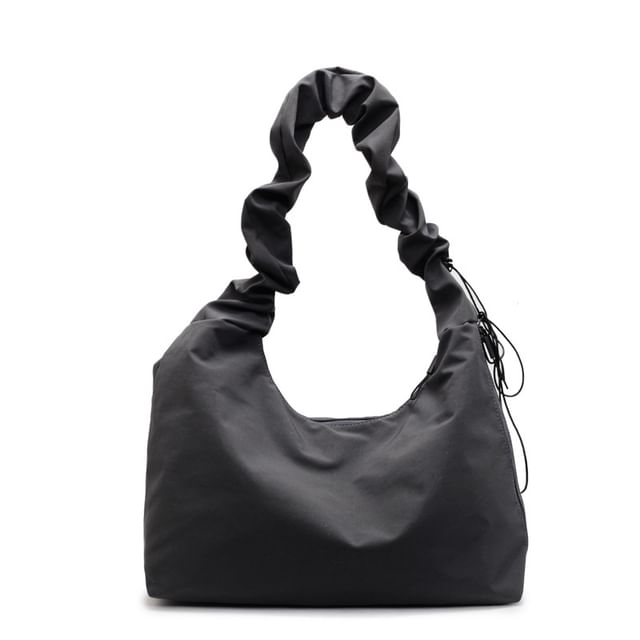 Ruched Plain Tote Bag