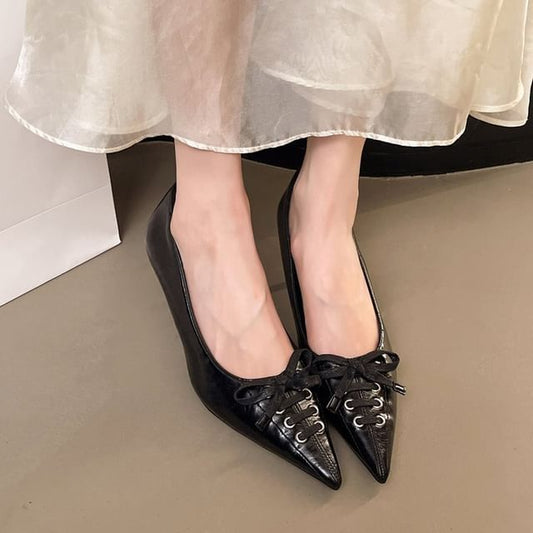 High Heel Pumps Toe Lace-Up Pointed
