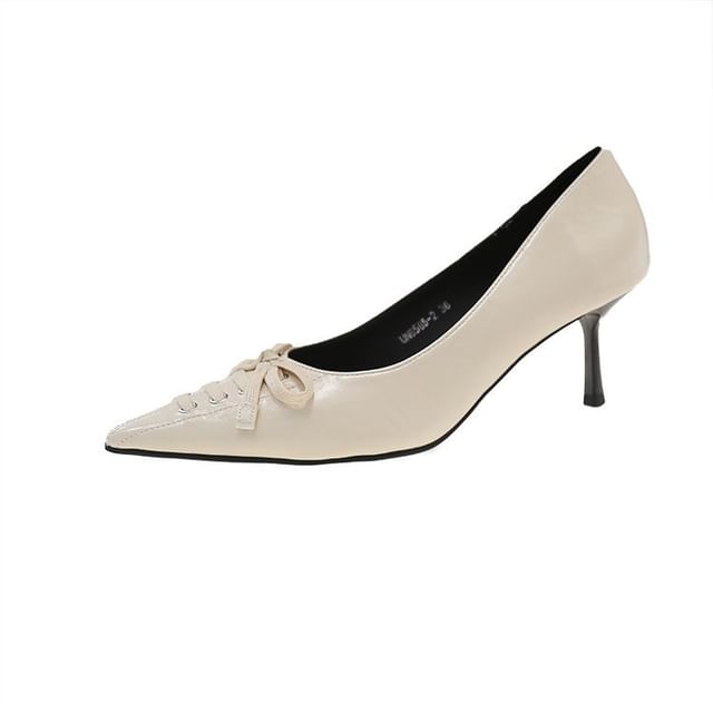 High Heel Pumps Toe Lace-Up Pointed