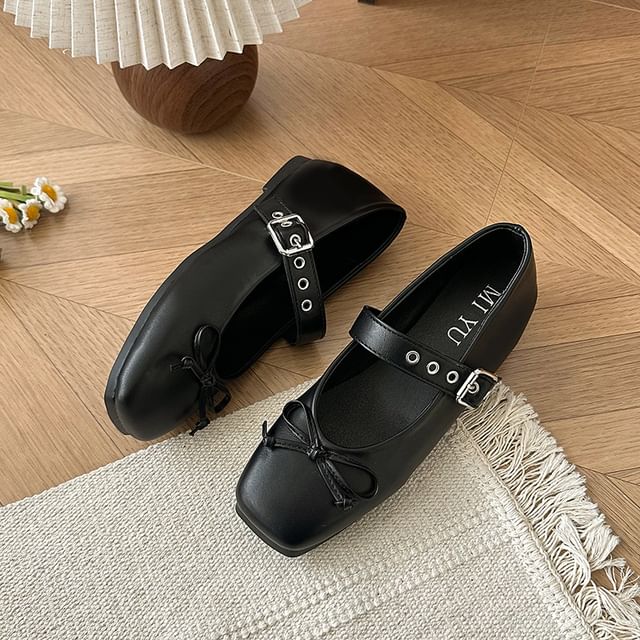 Mary Shoes Jane Bow Square-Toe