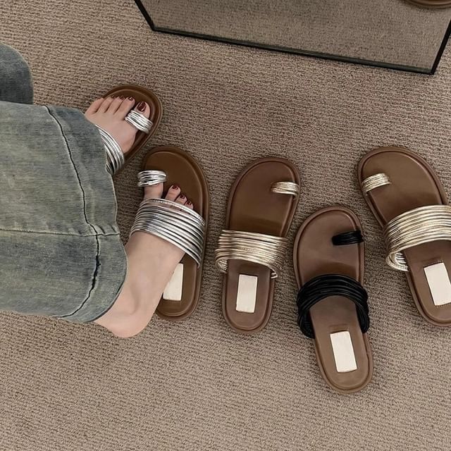 Sandals Slide Loop Flat Toe