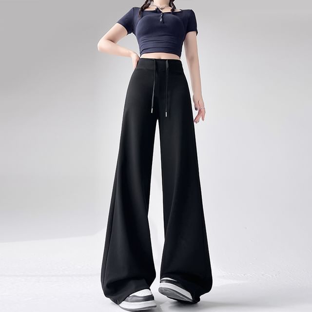 (Various Wide Leg Waist Designs) Sweatpants Drawstring