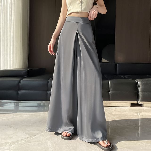 Waist Plain High Culottes