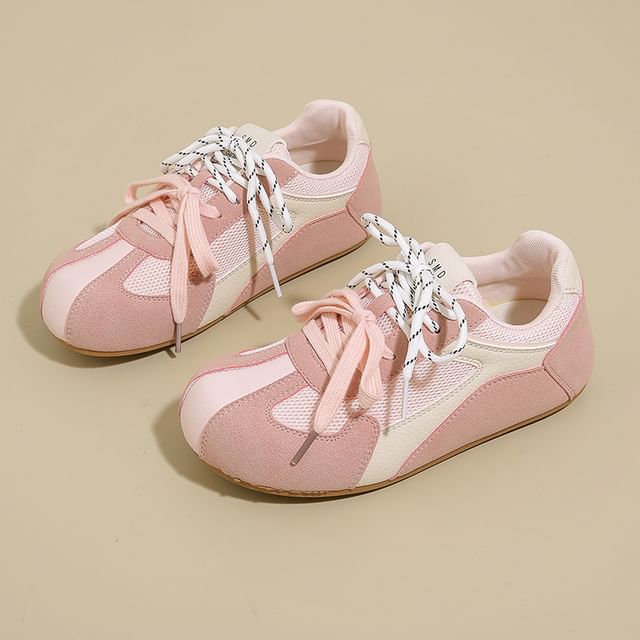 Mesh Panel Platform Sneakers