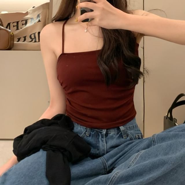 Racerback Camisole Slim Ruched Fit Top Padded