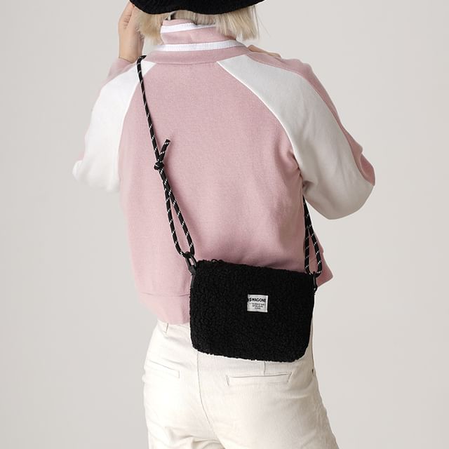 Fleece Applique Bag Crossbody