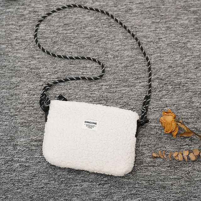 Fleece Applique Bag Crossbody