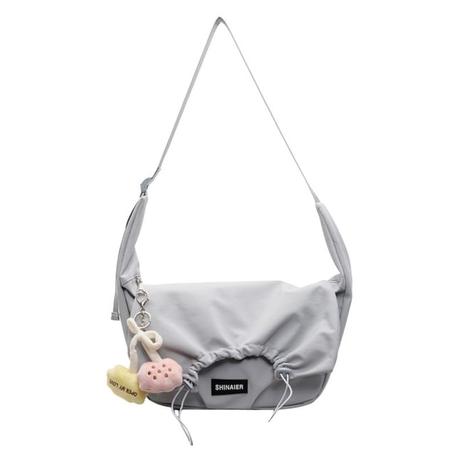 Drawstring Bag Plain Crossbody Flap
