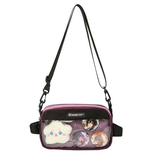 PVC Crossbody Panel Bag Nylon