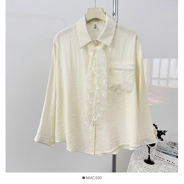 Overfit Lace-Scarf Shirt - LaceLux
