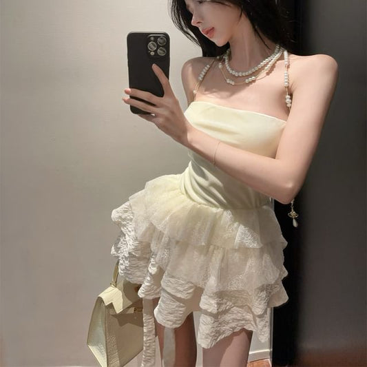 Balletcore Tube Top and Tiered Lace Skirt - LaceLux