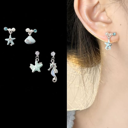 Rhinestone Star Asymmetrical / Clip-On Earring Drop