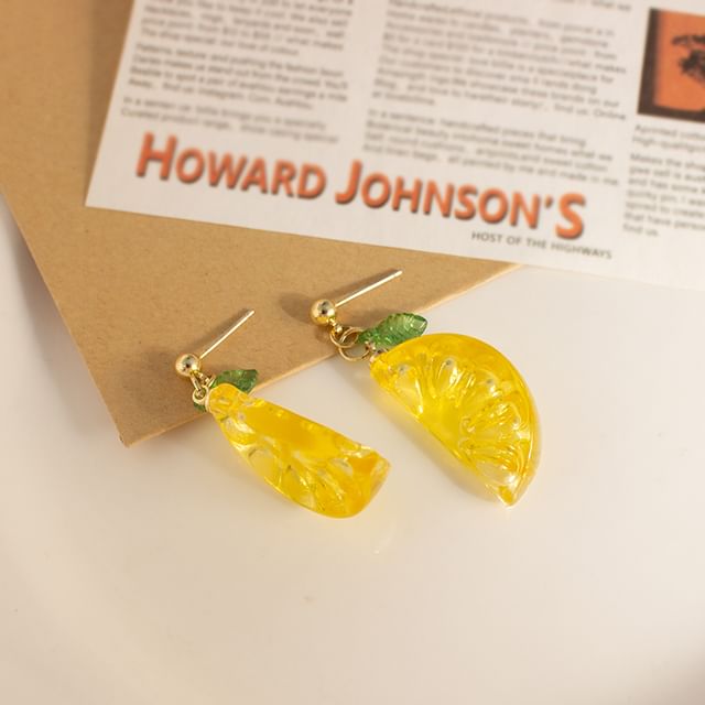 / Earring Lemon Clip-On Drop