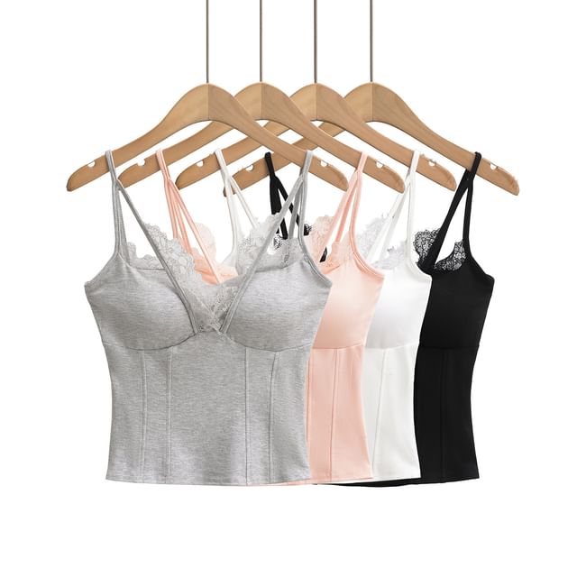 Lace-Trimmed Camisole Top - LaceLux