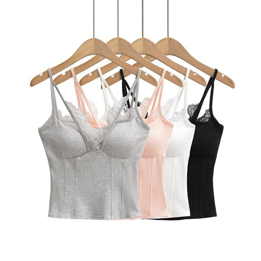Lace-Trimmed Camisole Top - LaceLux