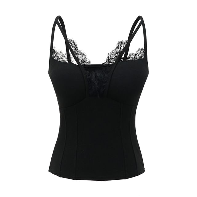 Lace-Trimmed Camisole Top - LaceLux