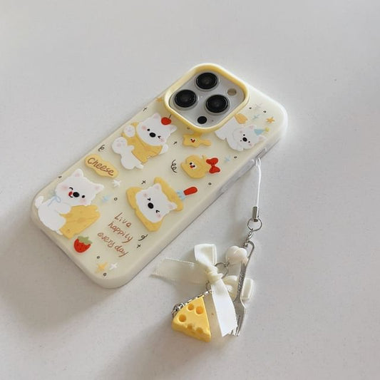 / Dog Case Set Phone Charm Cheese