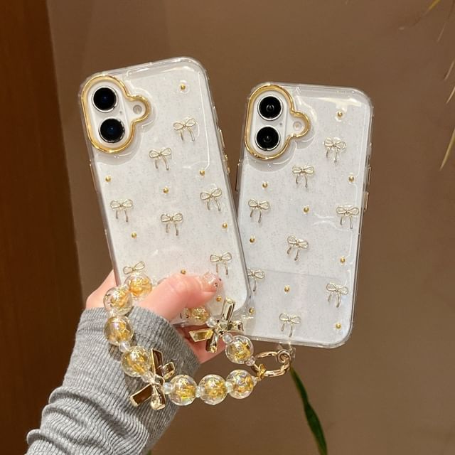 Set Bow / Phone Strap Case Metallic