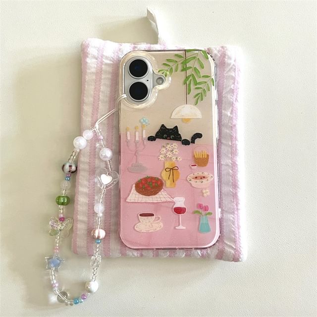 / Meal Strap Cat Table Phone Set Case