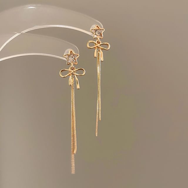 Earring Threader Rhinestone Star Alloy bow