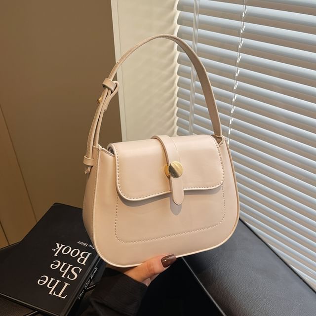 Bag Faux Crossbody Leather Flap Plain