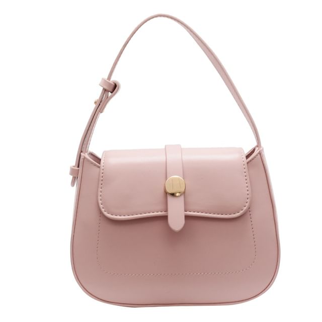 Bag Faux Crossbody Leather Flap Plain