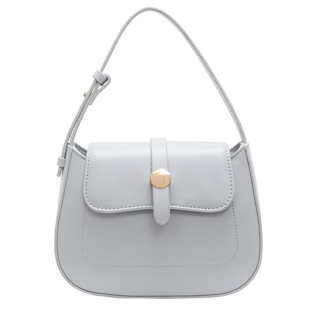 Bag Faux Crossbody Leather Flap Plain