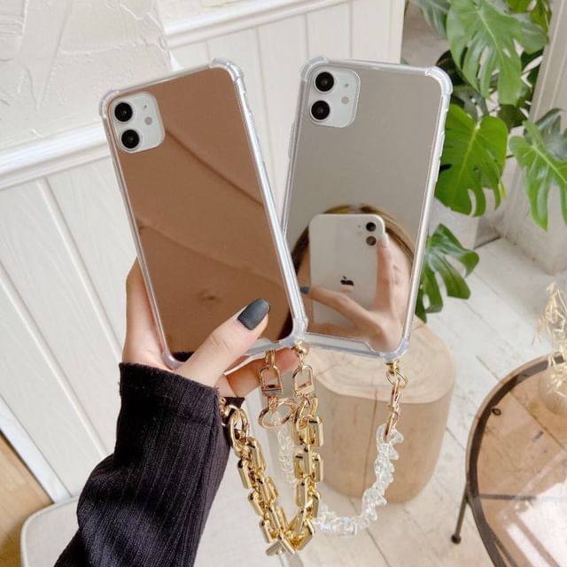 Chain Phone Mirrored with Case Strap