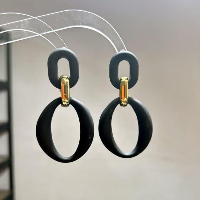 Alloy Acrylic Hoop Earring Dangle