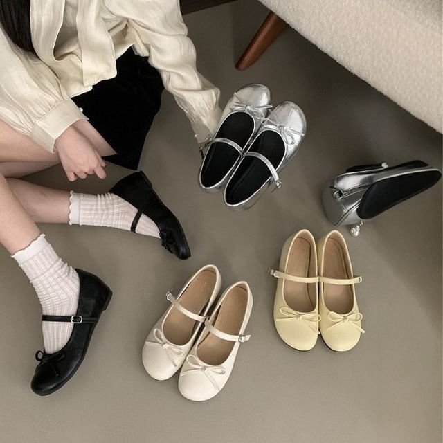 Shoes Hidden Wedge Jane Bow Mary