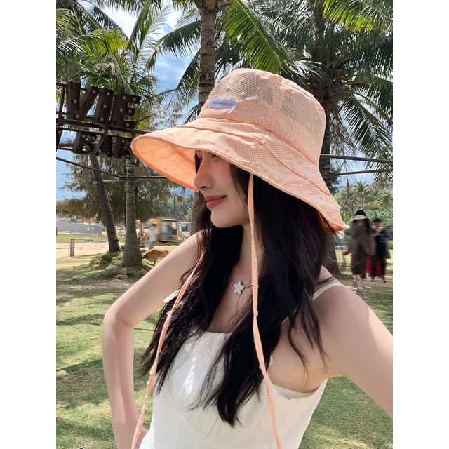 Bucket Hat Lettering Applique Plaid