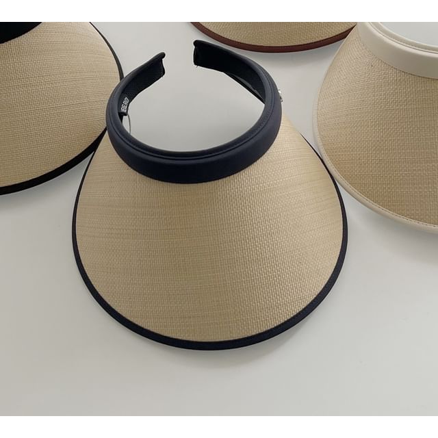 Piped Hat Sun Straw