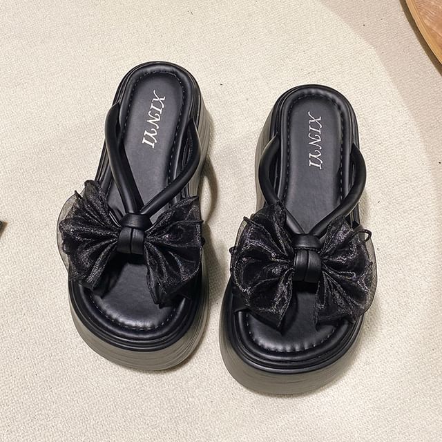 Slide Sandals Platform Flower