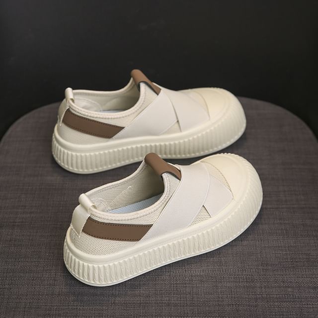 Mesh Sneakers Platform Slip-On