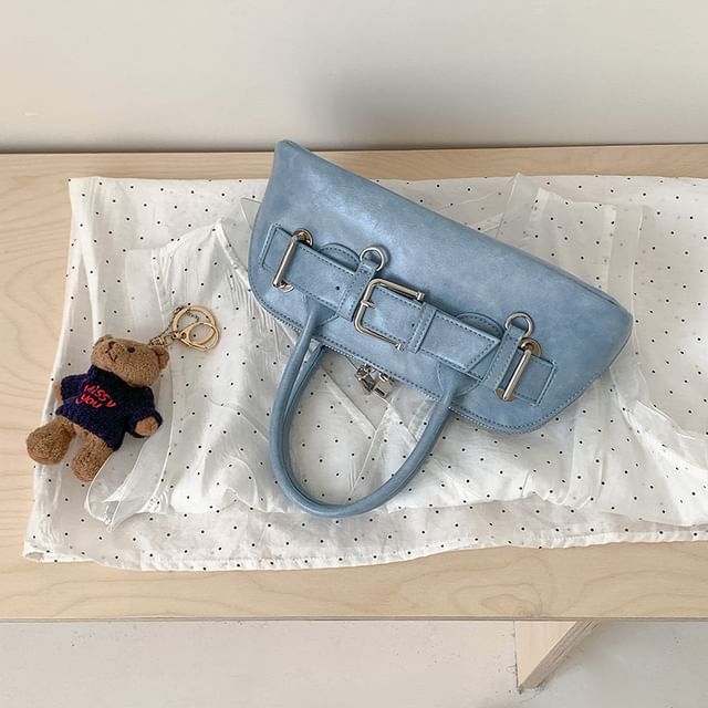 Leather Buckled Bag Faux Shoulder