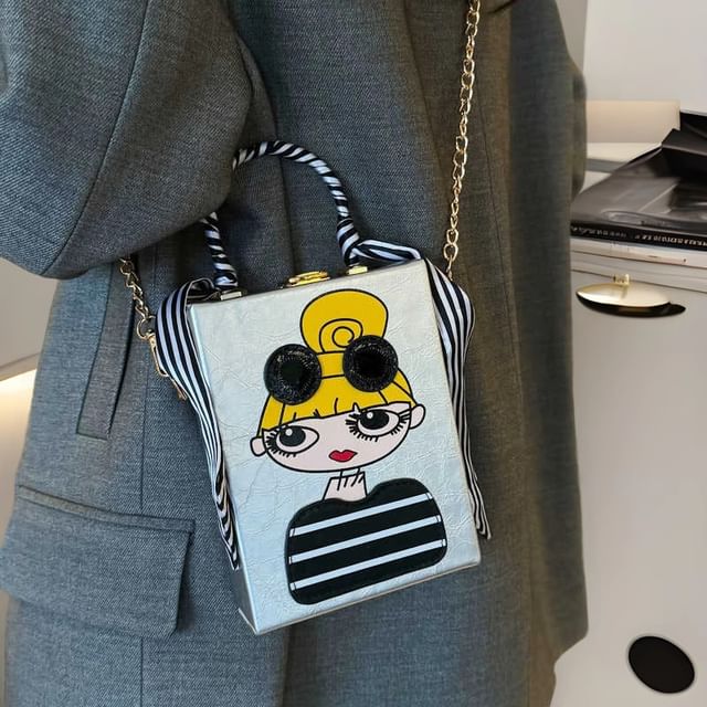 Cartoon Crossbody Bag Chain Print Strap