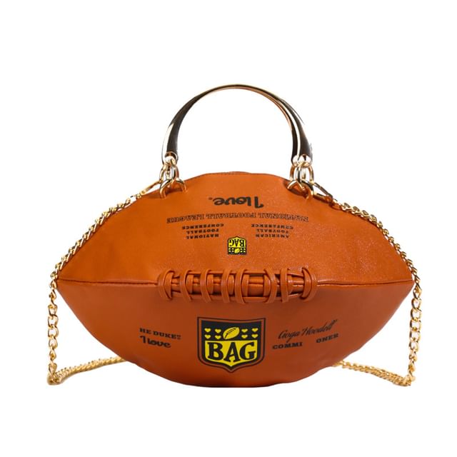 Chain Lettering Bag Rugby Strap Crossbody
