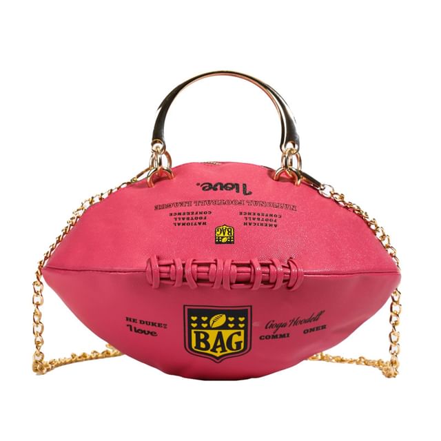 Chain Lettering Bag Rugby Strap Crossbody
