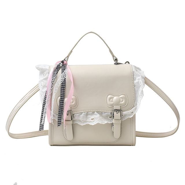 Lace Backpack Flap Bow Trim