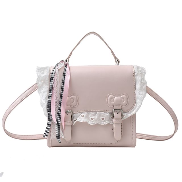 Lace Backpack Flap Bow Trim